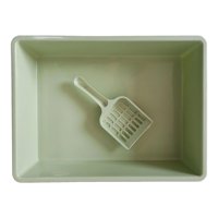 Magideal - Caja De Arena Para Gatos Bandeja De Arena De Pp Bandeja De Arena Para Gatitos, Contenedor De Caja De Inodoro Bedpan Para Tienda Viaje En Casa, Fácil Verde