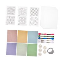 Bothyi - Kit De Plantillas Sashiko, Hilos, Plantilla Soluble En Agua Para Manualidades, Posavasos, Camisetas B