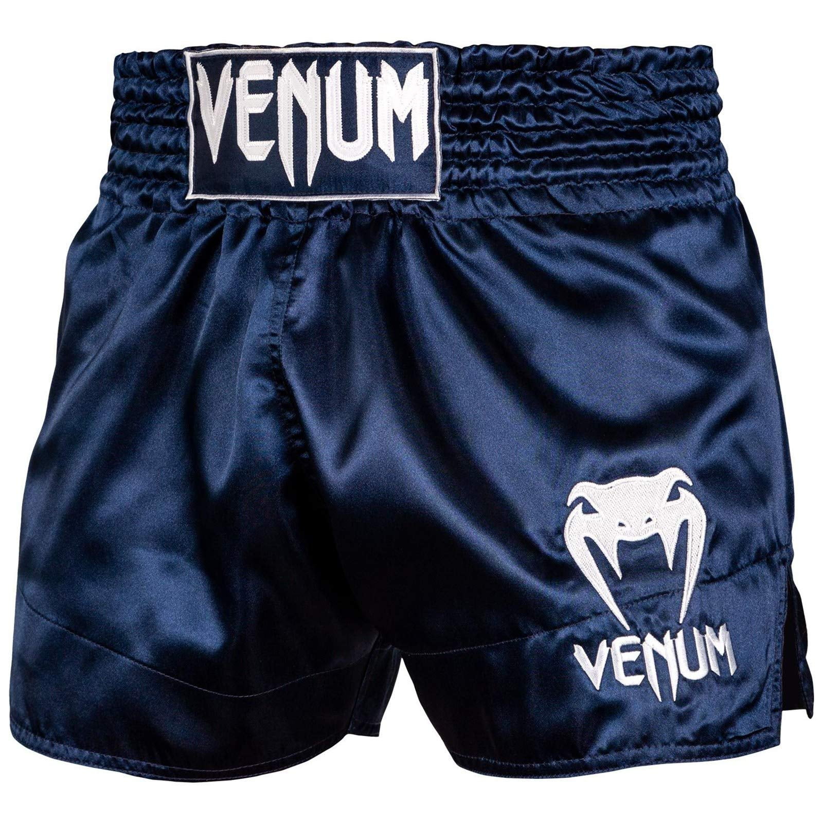 Pantalones Cortos De Muay Thai Venum Classic Azul Marino/blanco - Xs