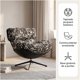thumbnail image 2 of Sillón Bianca Giratorio Jacquard Base Metálica De 4 Puntas Negro Floreado, 2 of 8