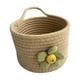 thumbnail image 3 of Canasto Redonda Arreglo Floral Con Asa Para Dormitorio Fiesta Interior Exterior Caqui, 3 of 3