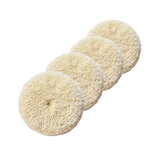 Almohadillas de Pulido Sisha‑A Pack de 4 de 18 cm de Lana con Gancho y Bucle