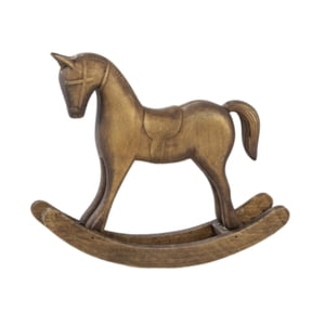 Magideal - Estatua De Caballo Mecedor Figura Decorativa Artesanía Rústica Creativa Colección Portátil Adecuado Para Regalo Dormitorio Mesa De Noche 22.8Cmx19Cm Bronce