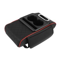 Ioensy - Generic Car Center Console Pad Ranura Para Teléfono Con Portavasos Para Auto Sedan Negro Rojo