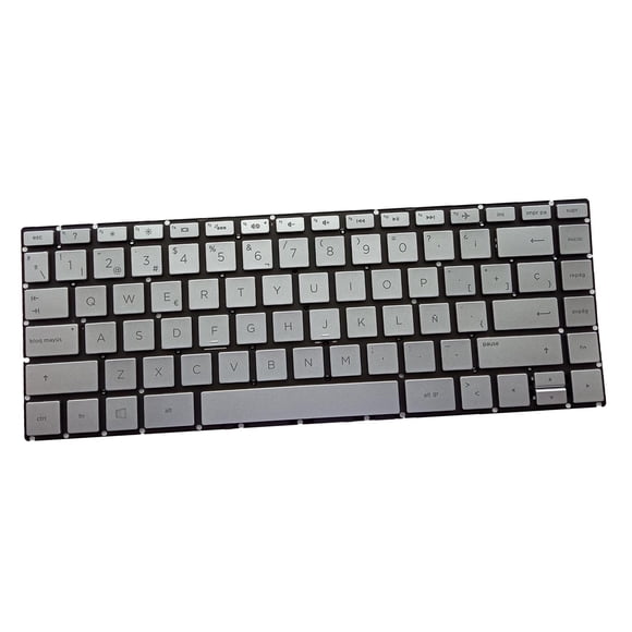 para computadora portátil, estándar español, reemplazo directo para 14-Bk Tpn-W125 Q186 Q189, componentes profesionales premium de alto Luz de fondo plateada