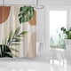 thumbnail image 4 of 1pc Green Leaf Shower Curtain, Tropical Bohemian Bathroom Curtain, Colorful Bath Accessories 71*71in, 4 of 4
