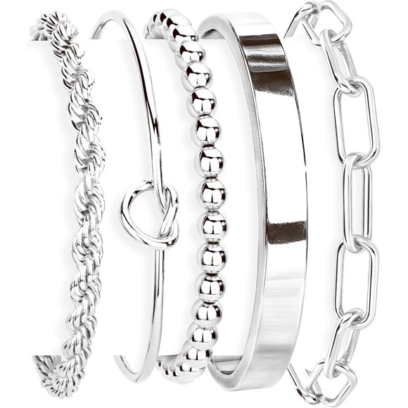 Set de Pulseras Gokeey Ajustables Baño de Oro de 14K