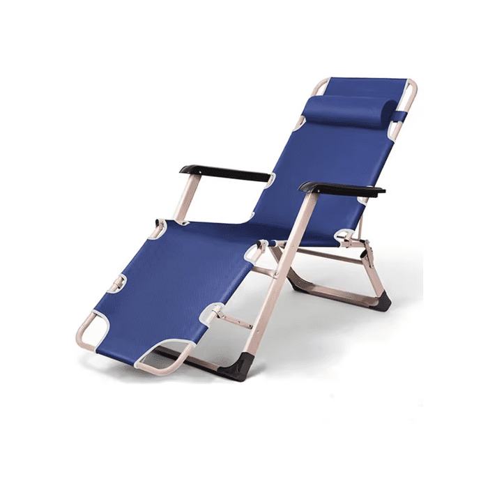 Estilodomus - Silla Reposera Plegable Reforzada Playa Camping Terraza Azul A Rayas
