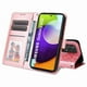 thumbnail image 4 of Funda tipo cartera FOXDOCK para Samsung Galaxy A52 , diseño girasol en relieve, cuero PU, cierre magnético, soporte y tarjetero, 4 of 5