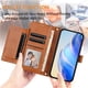 thumbnail image 5 of Funda tipo cartera para UMIDIGI Power 7 Max con bolsillo con cremallera, tarjetero, soporte, correa para la muñeca y tapa de cuero marrón, 5 of 5