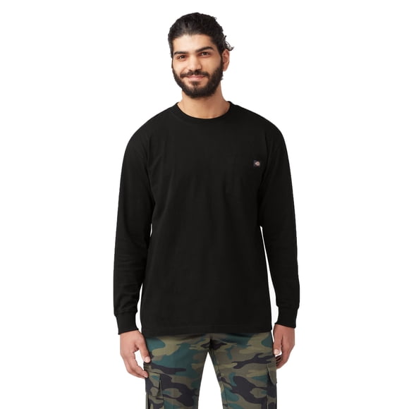 Camiseta Dickies para hombre, manga larga, peso pesado, cuello redondo
