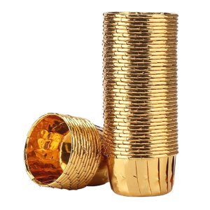 Magideal - 50 Piezas De Moldes Para Cupcakes, Envoltorios Para Muffins, Para Bodas, Halloween, Dorado Oro