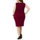 thumbnail image 3 of Agnes Orinda Vestido de Talla Grande para Mujer, Estilo Escolar Universitario, Sin Mangas, Cuello de Barco, Casual, Recto, Lápiz, para Trabajo, 1X Burdeos, 3 of 6