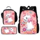 thumbnail image 1 of 3 pcs set Cartoon Maries Cat Child School Backpack with Lunch Bags ,Pencil Bags ,Cartoon School Bags for Boys Girls Best Gift, 1 of 3