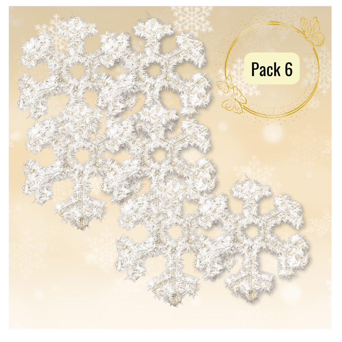 Genérico - Pack 6 Colgante Copos De Nieve Adorno Para Puerta De Navidad 2025