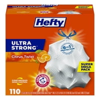 Bolsas De Basura Hefty, Ultra Fuertes, Altas, Para Cocina, 13 Galones, 110 Unidades