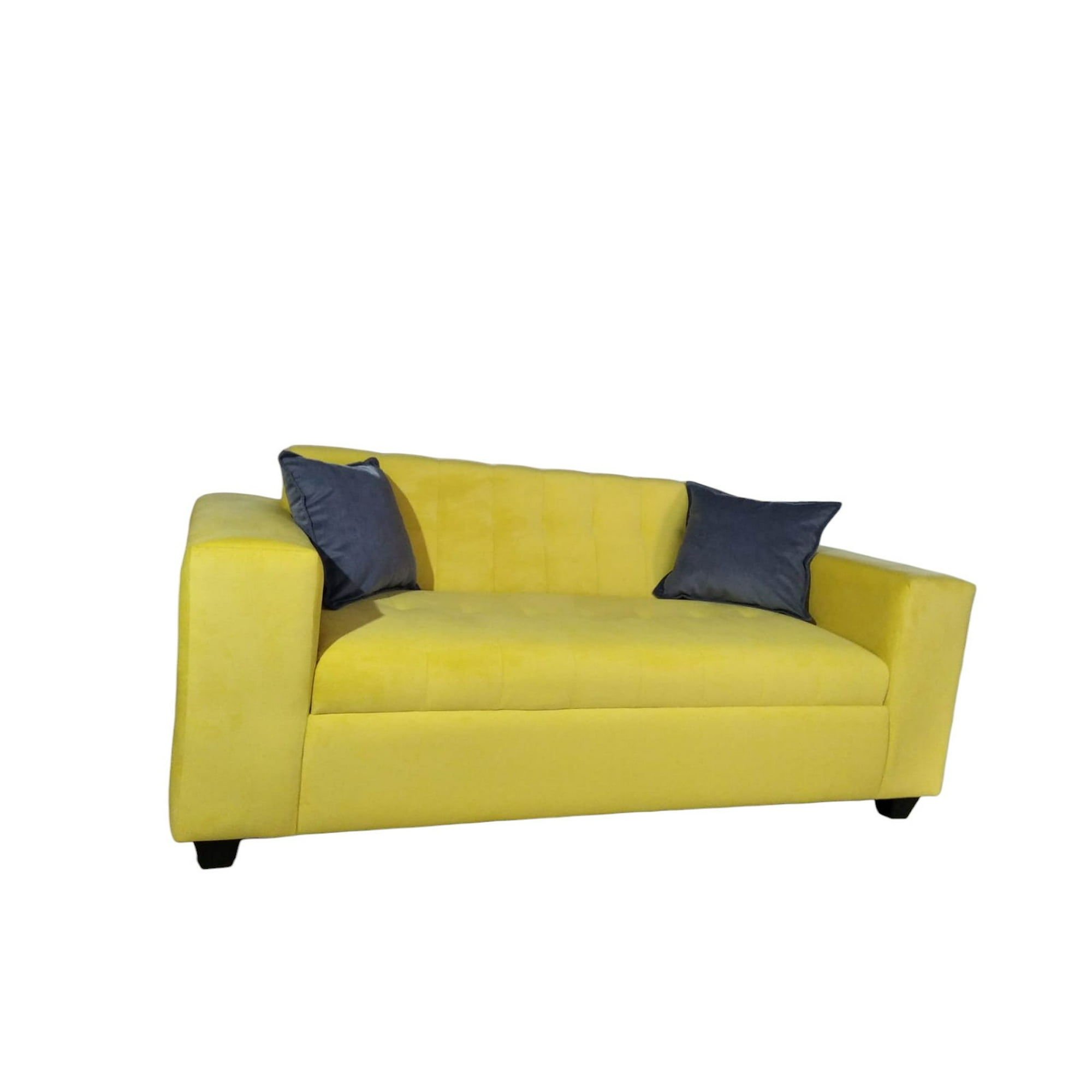 Diseños Valestrini - Sofa Dos Cuerpos Felpa Ocre