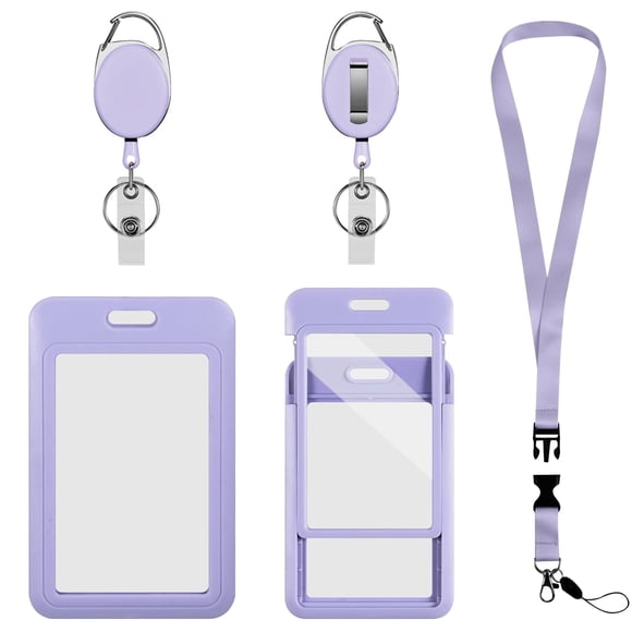 Porta credenciales Luckyczc Morado vertical (2 unidades)