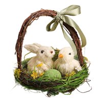 Ioensy - Conejito De Pascua Y Pollito, Manualidades Decorativas, Bonito Huevo De Pascua Para Dormitorio Exterior Con Césped