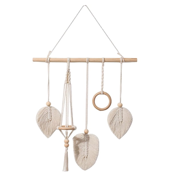 Tapiz elegante para colgar en , arte de pared de , colgante de flecos con borlas para almacenar flores secas, decoración de en