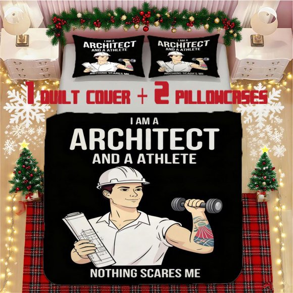 "I Am an Architect Athlete" Soft Printed Bedding Set Polyester Fabric Decorative & Warm