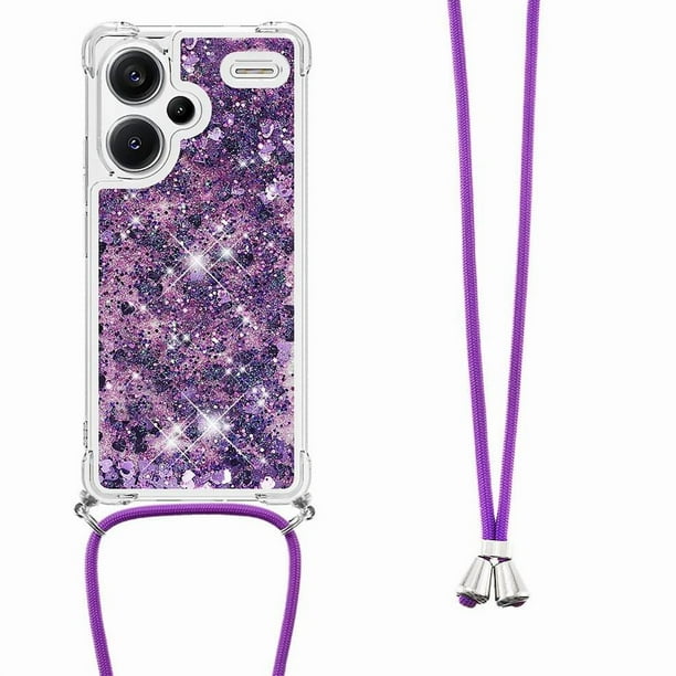 Funda FOXDOCK para Xiaomi Redmi Note 13 Pro Plus con Cuerda Ajustable, Brillo Líquido, Protección Antigolpes y Lente – Ideal para Regalo