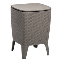 Mesa Cooler Capri Tipo Rattán Taupé Mq Qrubber