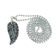 thumbnail image 2 of Collar Con Colgante De Ala En ángulo Con Piedras Preciosas Grabadas, Obsidiana De Copo De Nieve Unisex, 2 of 3