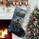 thumbnail image 1 of God of Wars Tema: Calcetines de Navidad, fino lino blanco para colgar en escaleras y chimenea, decoración navideña para el hogar, regalo de Navidad. 45cm × 32cm, 1 of 5