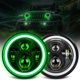 thumbnail image 1 of Faro delantero UNI‑SHINE LED de 18 cm con halo verde – 2 unidades, 1 of 9