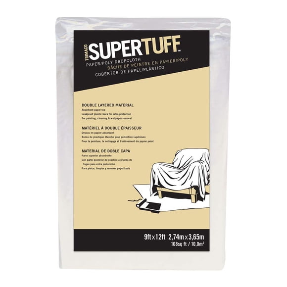 Drop Cloth Trimaco SuperTuff - Papel y polietileno (274 x 365 cm)