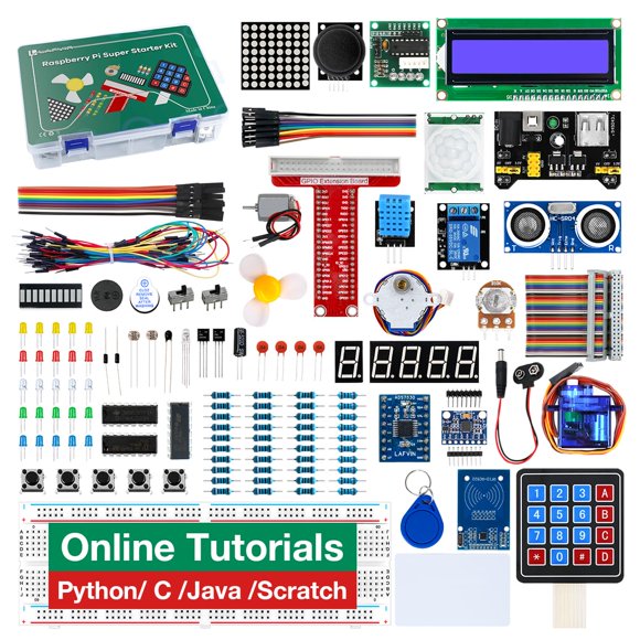 Kit de inicio LAFVIN Super para Raspberry Pi 5/4/4B/3B/3B+ con tutorial