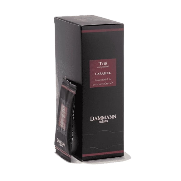 Dammann Frères Sachets, bolsitas de té sabor caramelo toffee, té francés gourmet premium, envueltas individualmente, 24 unidades (paquete individual)