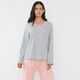 thumbnail image 3 of Pijama Mujer Largo Encaje Gris Corona, 3 of 5