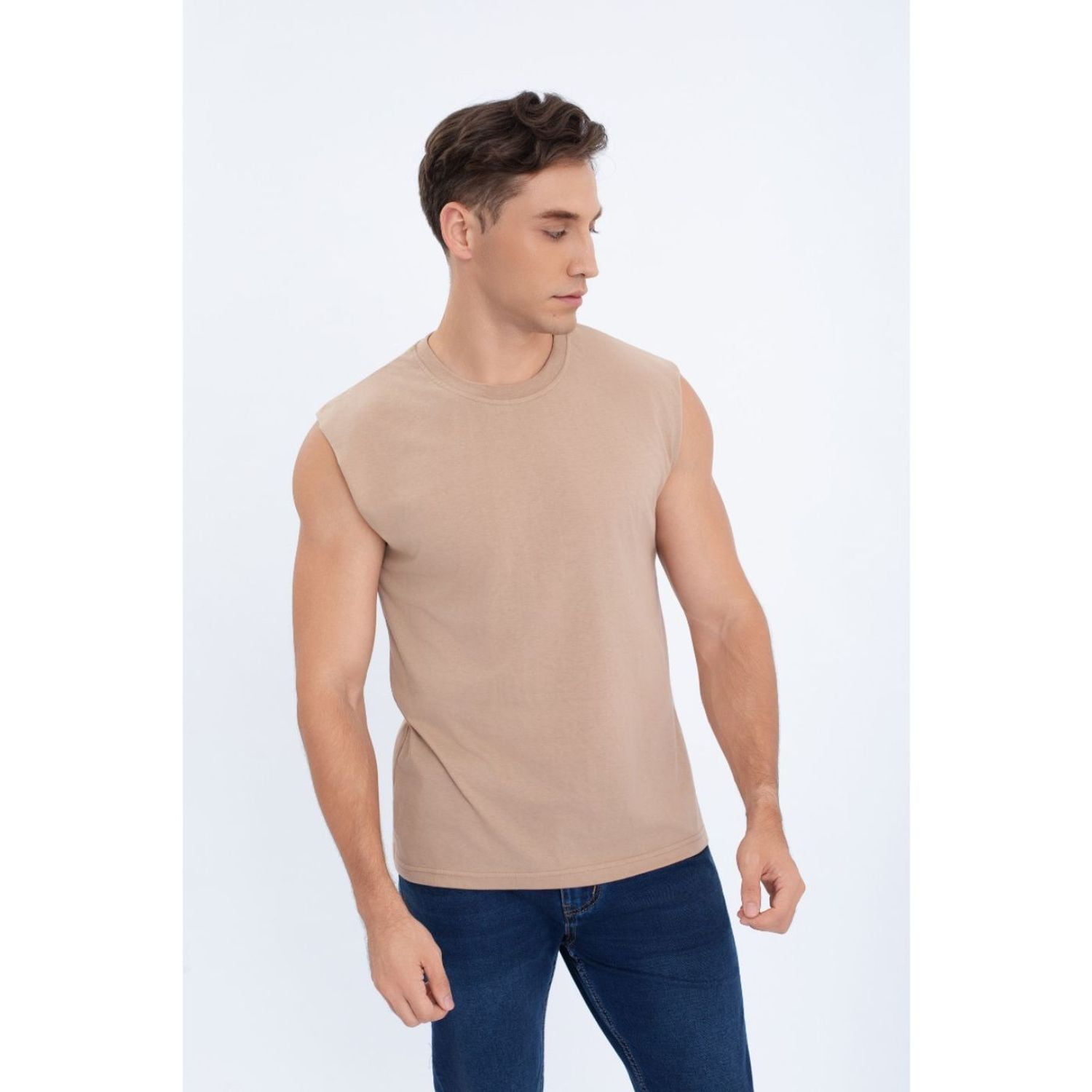 Likeshop - Polera Musculosa Hombre Sin Mangas Lisa Colores 7602