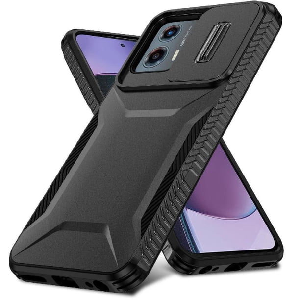 Funda Resistente para Motorola Moto G 4G 2023 con Tapa Deslizante y Protección Militar Negro