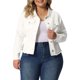 thumbnail image 1 of Agnes Orinda Chaqueta de Mezclilla Lavada con Bolsillos y Cuello Abatible de Manga Larga para Mujer Talla Grande 3X Blanco, 1 of 8