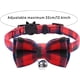 thumbnail image 2 of Collar de gato a cuadros con cascabel ajustable, pajarita, lazo de liberación rápida, suave, negro y rojo, para gatitos pequeños, 2 unidades, 2 of 7