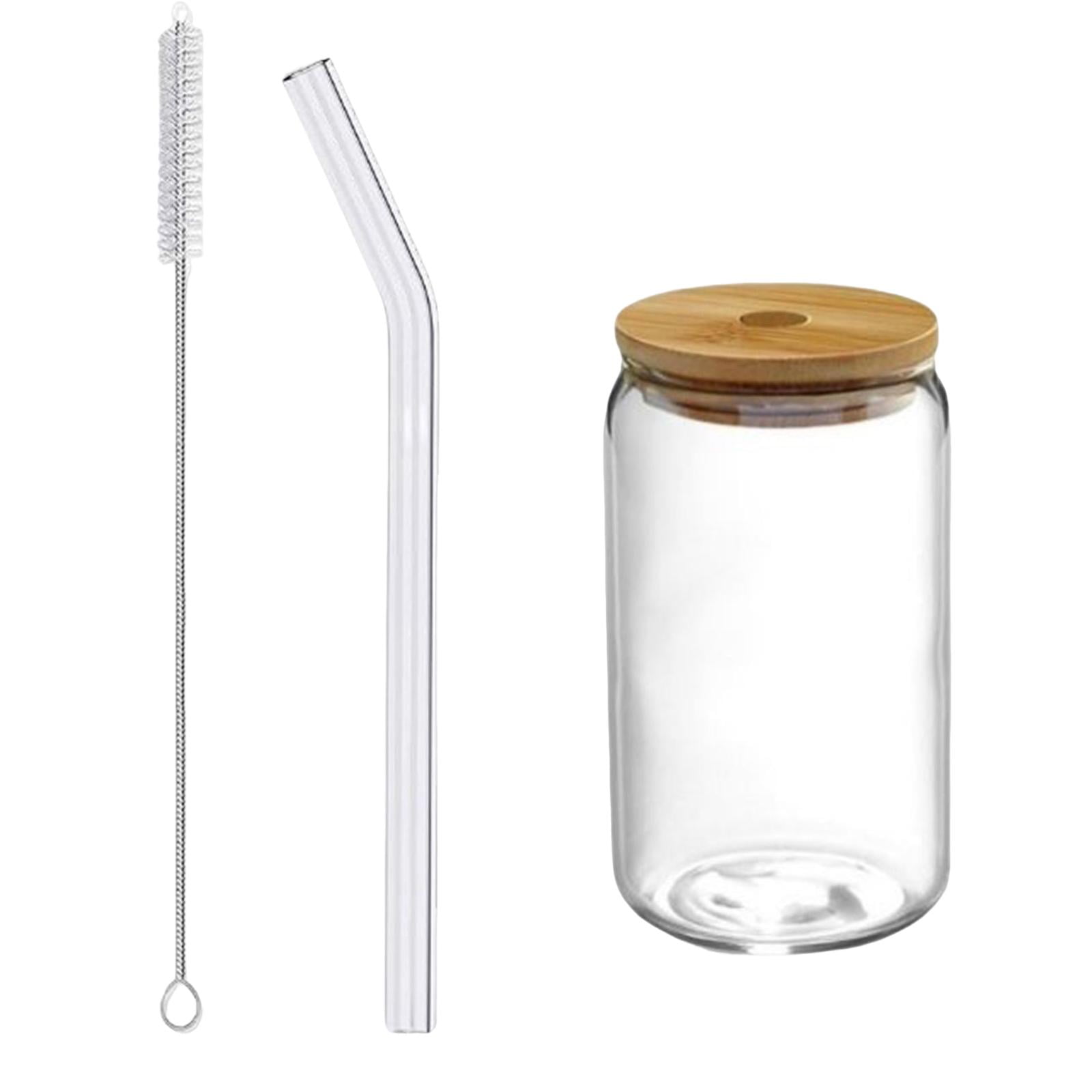 Magideal - Cepillo De Limpieza Transparente Para Taza De Té Con Burbujas, Café Helado, Vasos Reutilizables Con Tapa, Pajita De Vidrio, Taza Para Café, Batidos Y Agua. 350ml