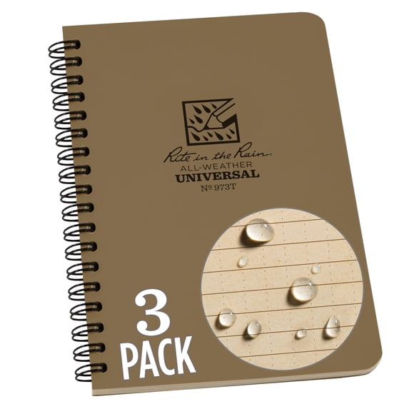 Cuaderno Rite in the Rain 12 cm Color Trigo Pack de 3