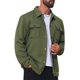 thumbnail image 5 of Chaqueta casual de hombre con botones, mangas largas, estilo camionero para uso diario, talla L, color verde, 5 of 6