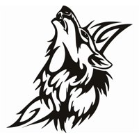 Rienda Libre Graphics - Decomural Howling Wolf Tribal Ws-15608