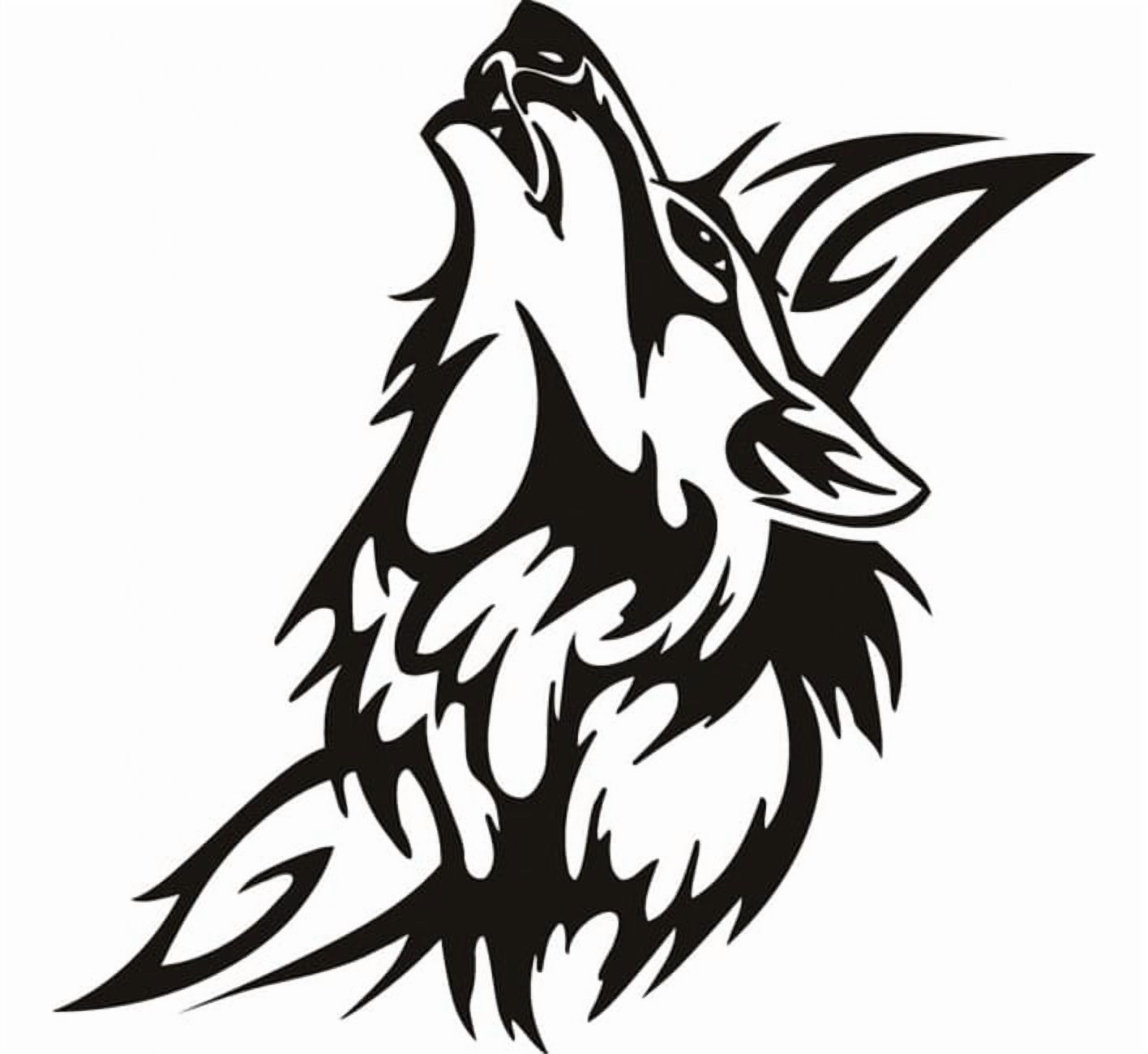 Rienda Libre Graphics - Decomural Howling Wolf Tribal Ws-15608