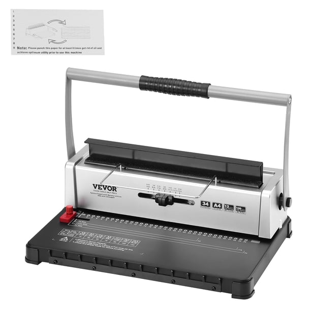 Máquina de encuadernación en bobina VEVOR manual de 34 agujeros para hacer libros 120s