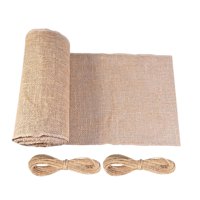 Magideal - Jute De Mesa Con Dos Rollos De Cuerda De Yute Mantel De Arpillera Multipropósito Decoración Rústica Para Mesa Tela De Arpillera Tejida Suelta