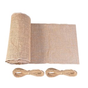 Magideal - Jute De Mesa Con Dos Rollos De Cuerda De Yute Mantel De Arpillera Multipropósito Decoración Rústica Para Mesa Tela De Arpillera Tejida Suelta