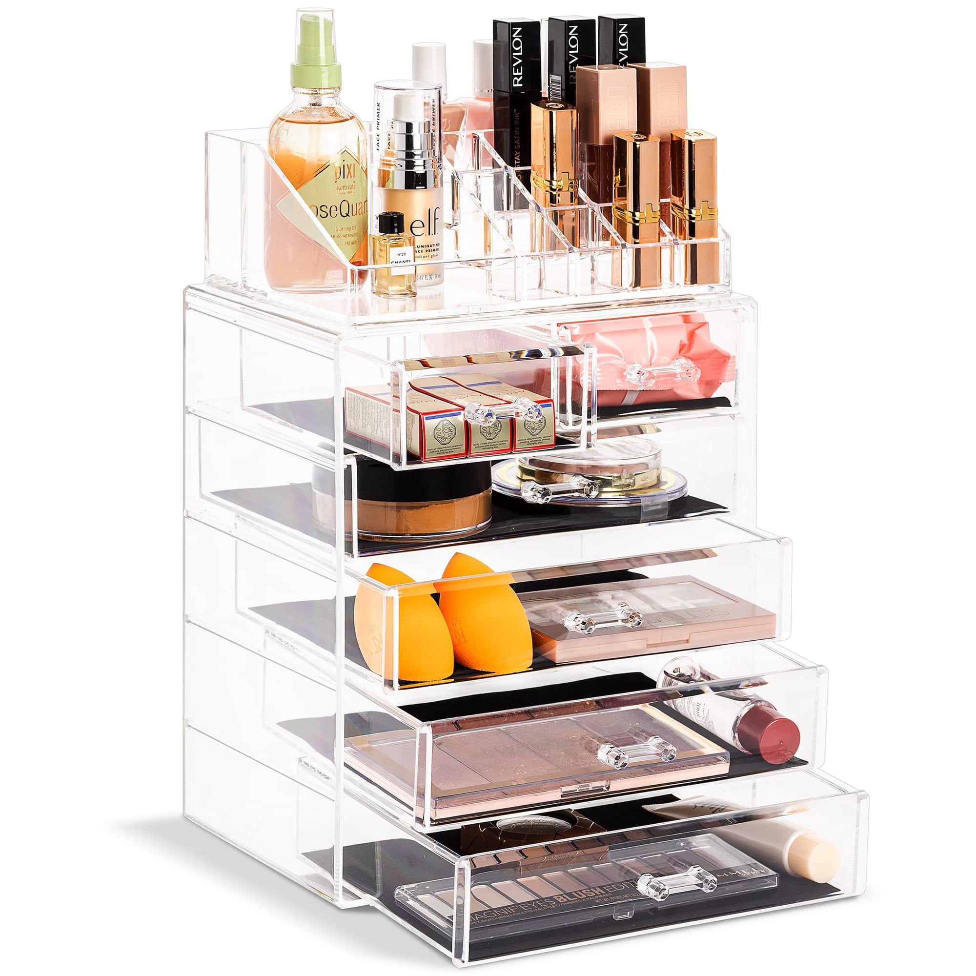 Organizador De Maquillaje Sorbus Transparente Con 4 Cajones Grandes Y 2 Pequeños