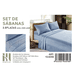thumbnail image 1 of Set De Sabanas 2 Plazas Color Azul Lago 150 Hilos + 2 Funda De Almohada, 1 of 2