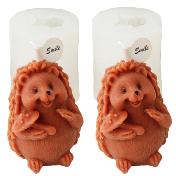 Molde de silicona para velas, paquete de 2, Zohuyar, erizo y hongo