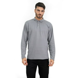 Polera Pique Quebec Manga Larga Gris Hombre